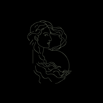 The three stages cycling on one letter: the contour of the head and hair, then the bare B skeleton, then the two fitted together.