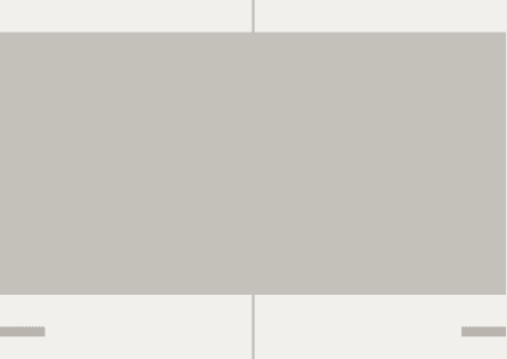 Schematic of an image spread: one grey block spans both pages and runs off the left and right edges, crossing the gutter, with a narrow cream band at the head and another at the foot where the folio marks sit. No type on the spread.